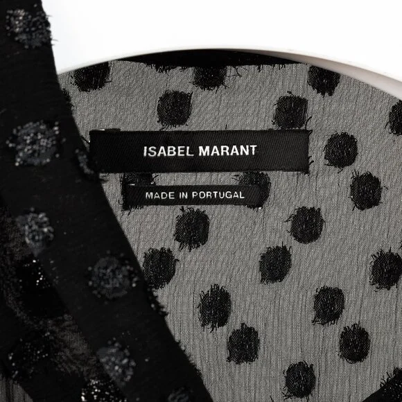 Isabel Marant AW/16 Alba Black Fil Coupé Polka Dot Blouse - Picture 9 of 11
